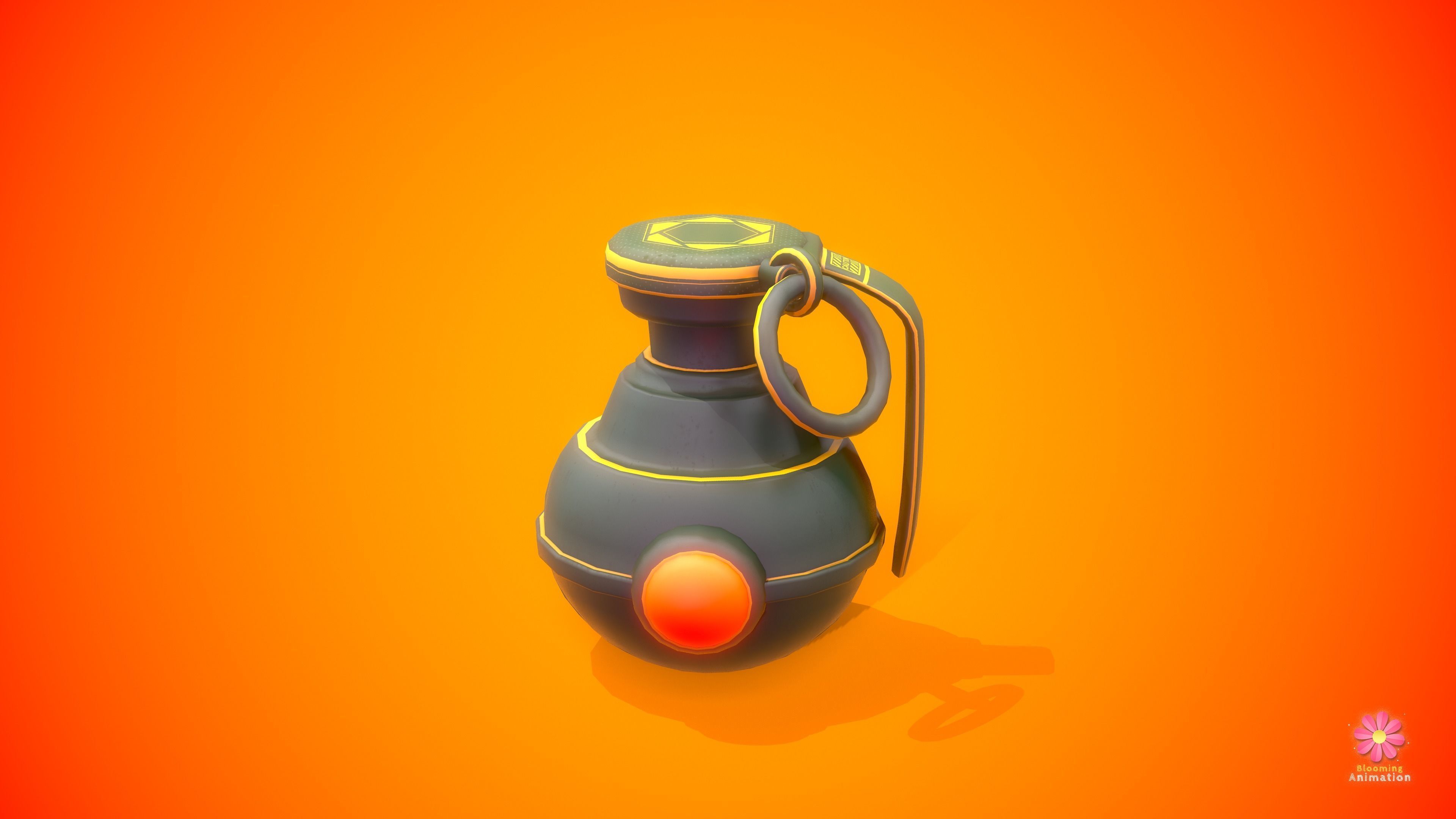 Stylized Grenade  Low-poly 3D model_2