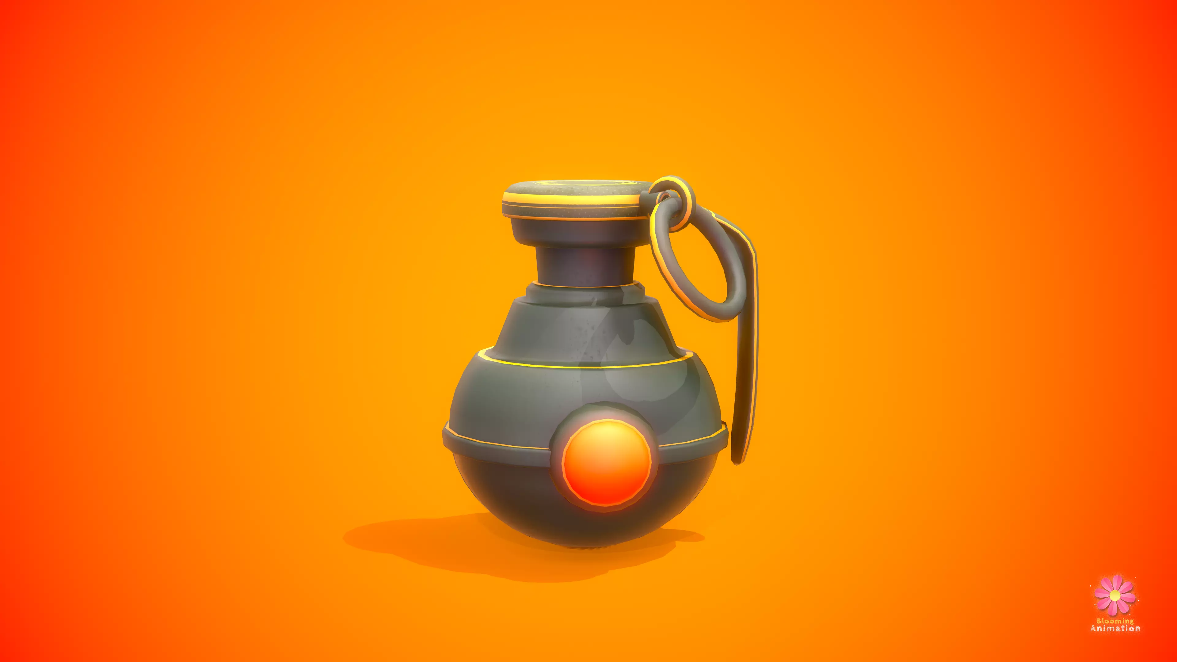 Stylized Grenade  Low-poly 3D model_0