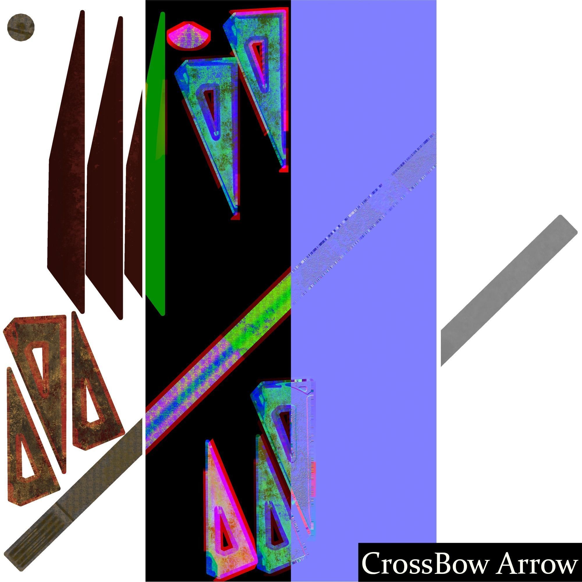 Crossbow - Golden Rusted Low-poly 3D model_11