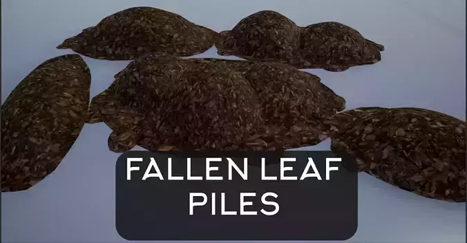 Fallen Leaf Piles and Stacks Low-poly 3D model