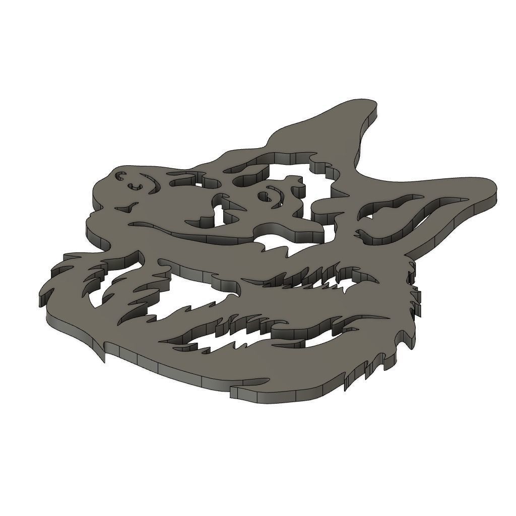 Wolf Head Wall Art 3D print model_1