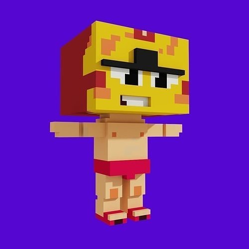 Ironman minecraft character 3D model
