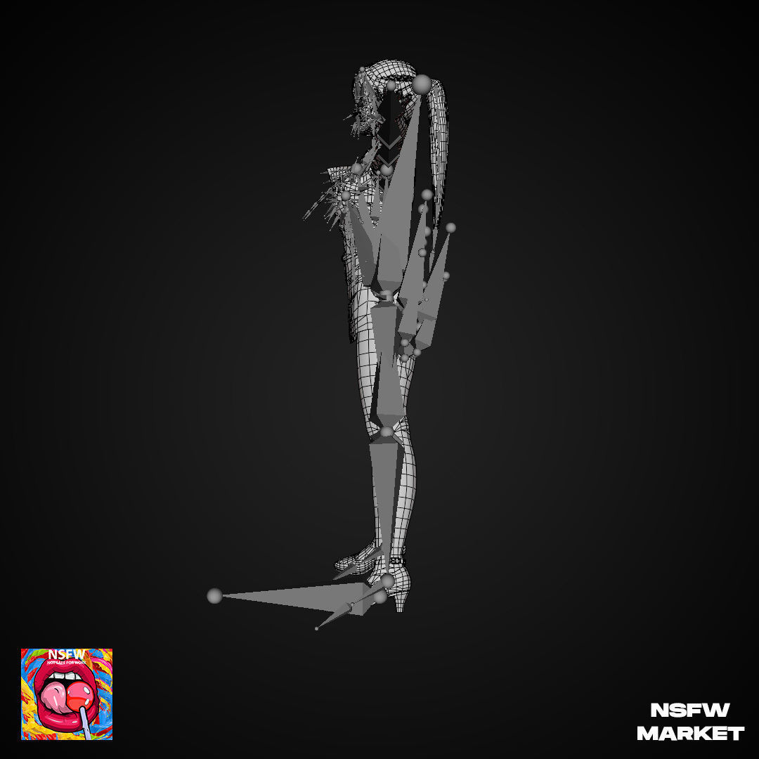 EXCLUSIVE EDITION RIGGED CHARACTER KOKORO - SECRET CLASS Low-poly 3D model_25