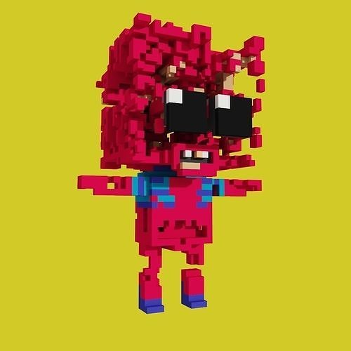 monster spider-man pixel art 3D model