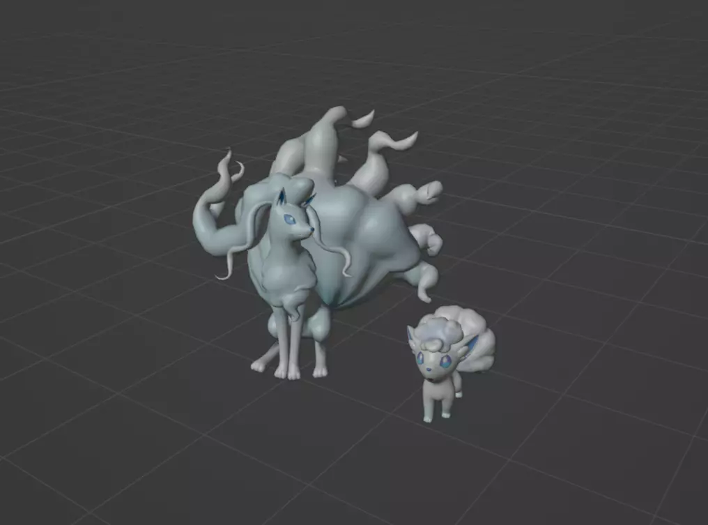 Alolan Vulpix and Ninetales pokemon 3D print model 3D print model_0