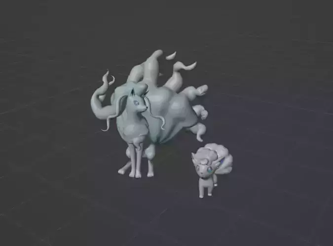 Alolan Vulpix and Ninetales pokemon 3D print model 3D print model