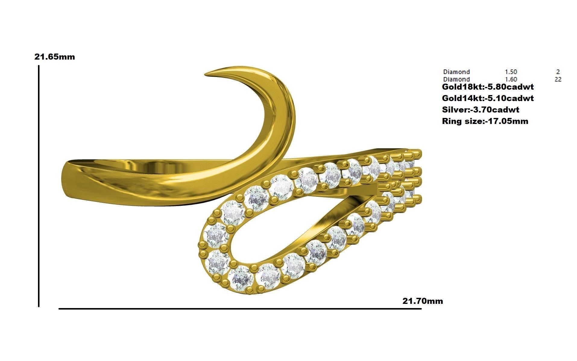 Woman Ring-08 3D print model_8