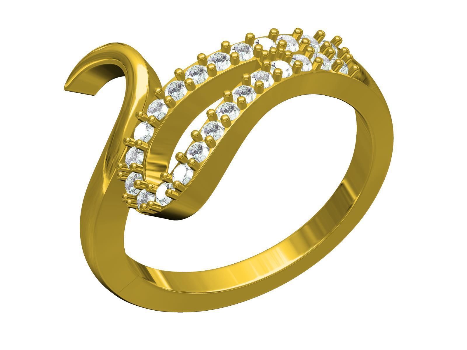 Woman Ring-08 3D print model_3