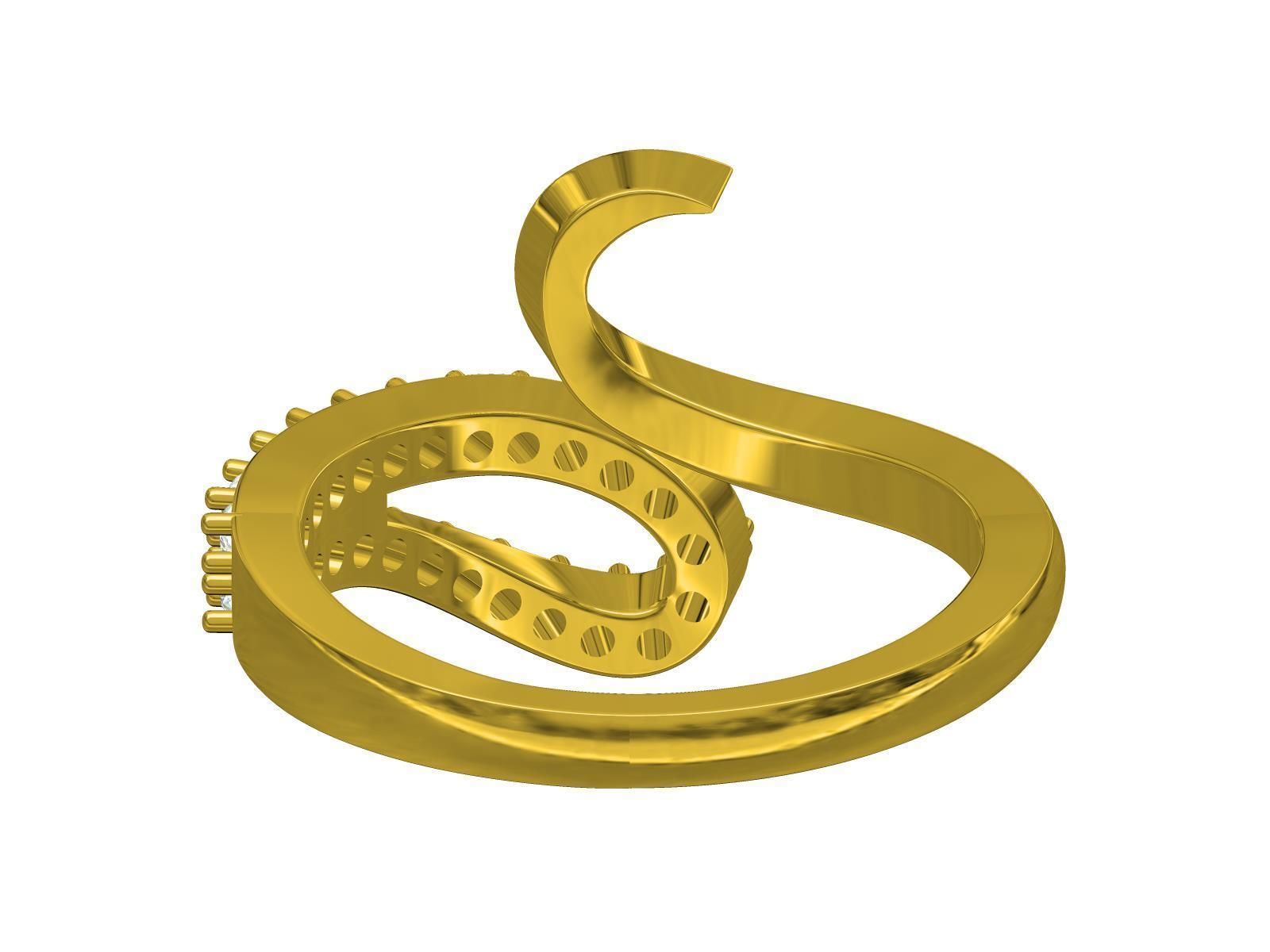 Woman Ring-08 3D print model_7
