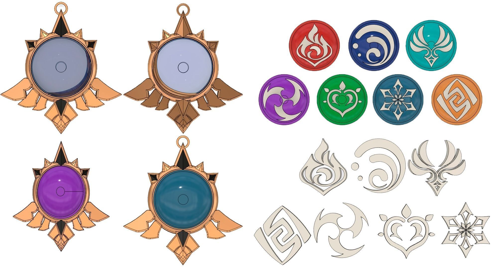 Genshin Impact - Mondstadt Vision - 3d file stl 3D print model_4