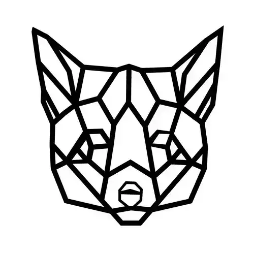 Fox Head Polygonal 2D Decor