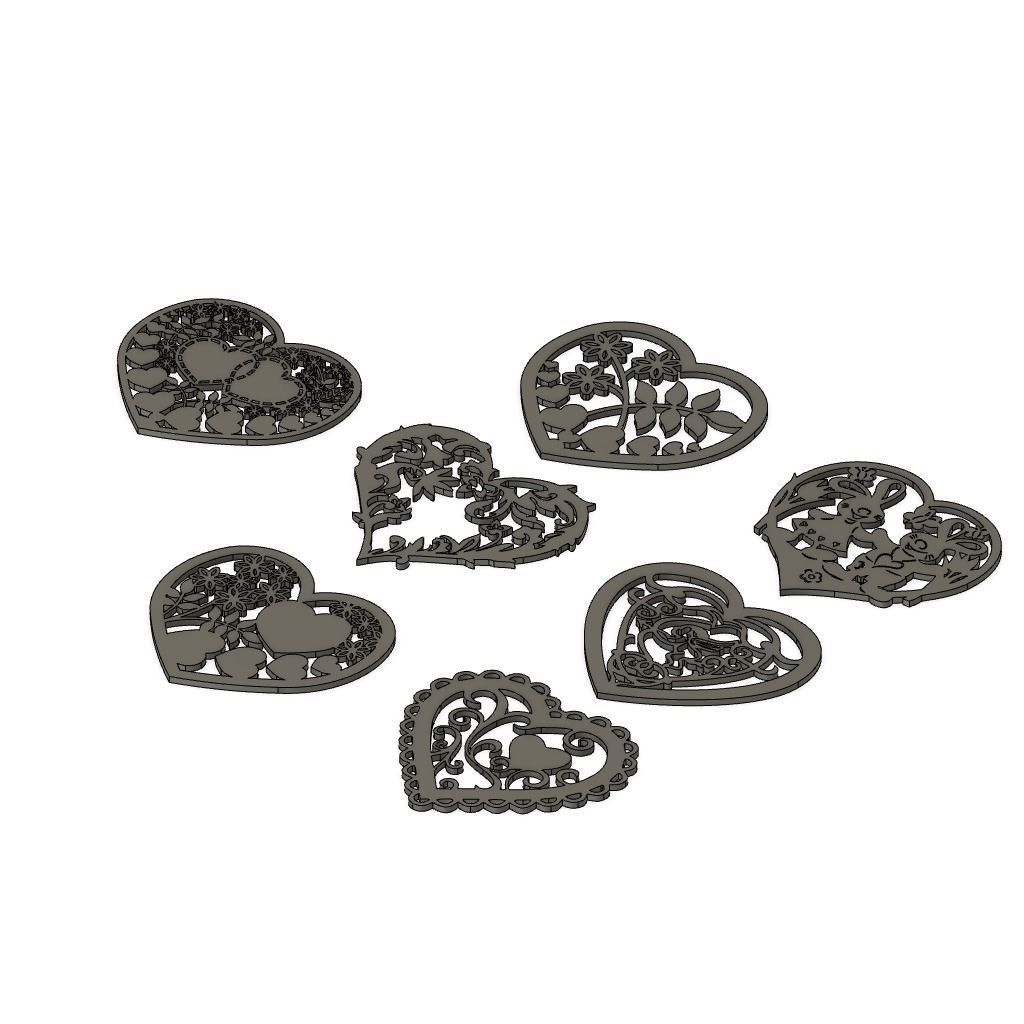 Hearts Decor Art 3D print model_1