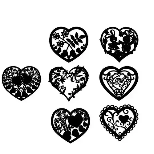 Hearts Decor Art 3D print model