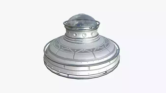 Alien Spaceship UFO F01 Steel - Sci Fi Spacecraft Design Low-poly 3D model