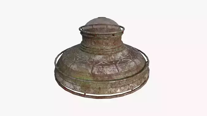 Alien Spaceship UFO F11 Abandoned - Sci Fi Spacecraft Design Low-poly 3D model