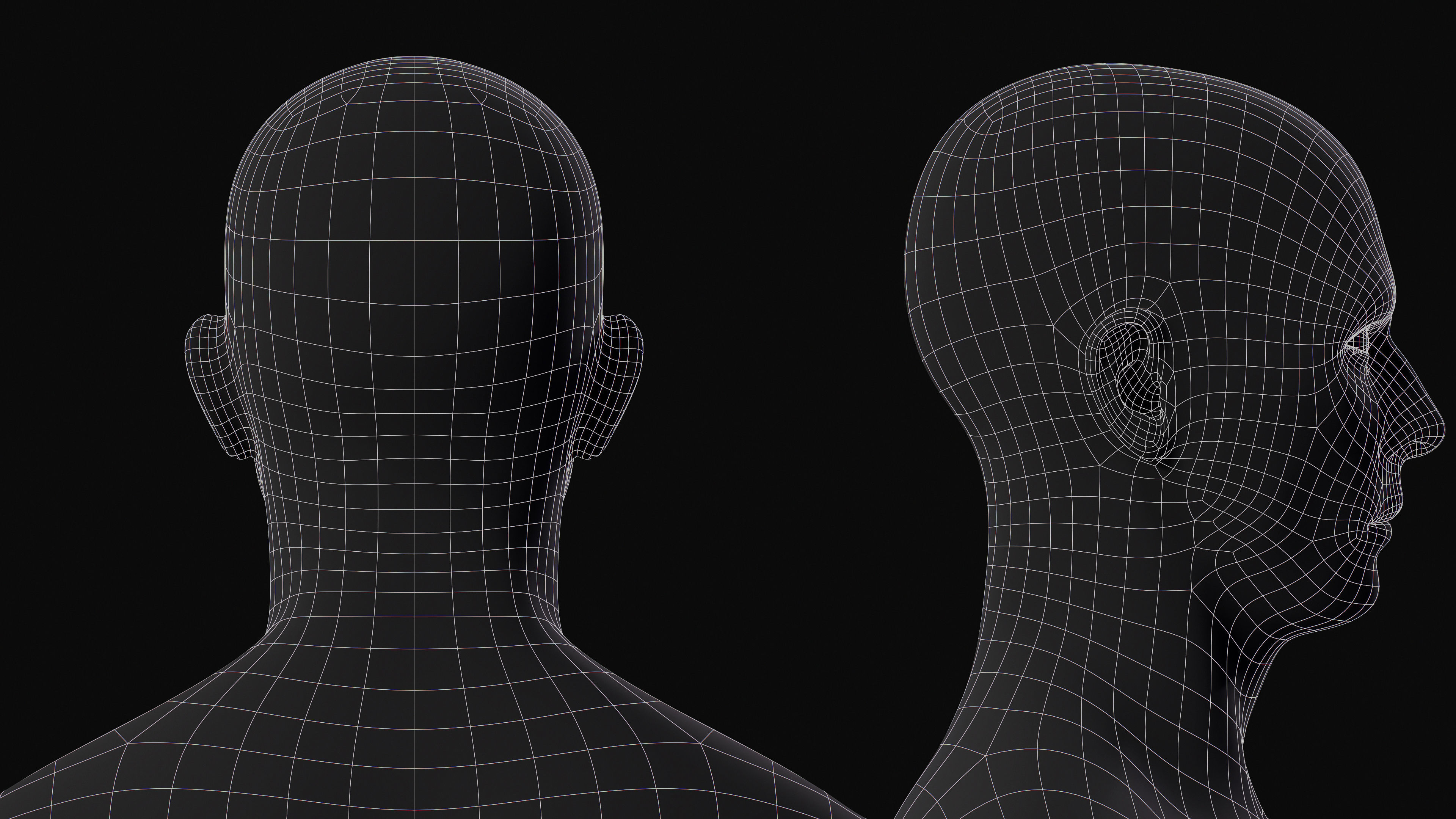 Realistic People Body Base Mesh Set 3D Model Collection_12