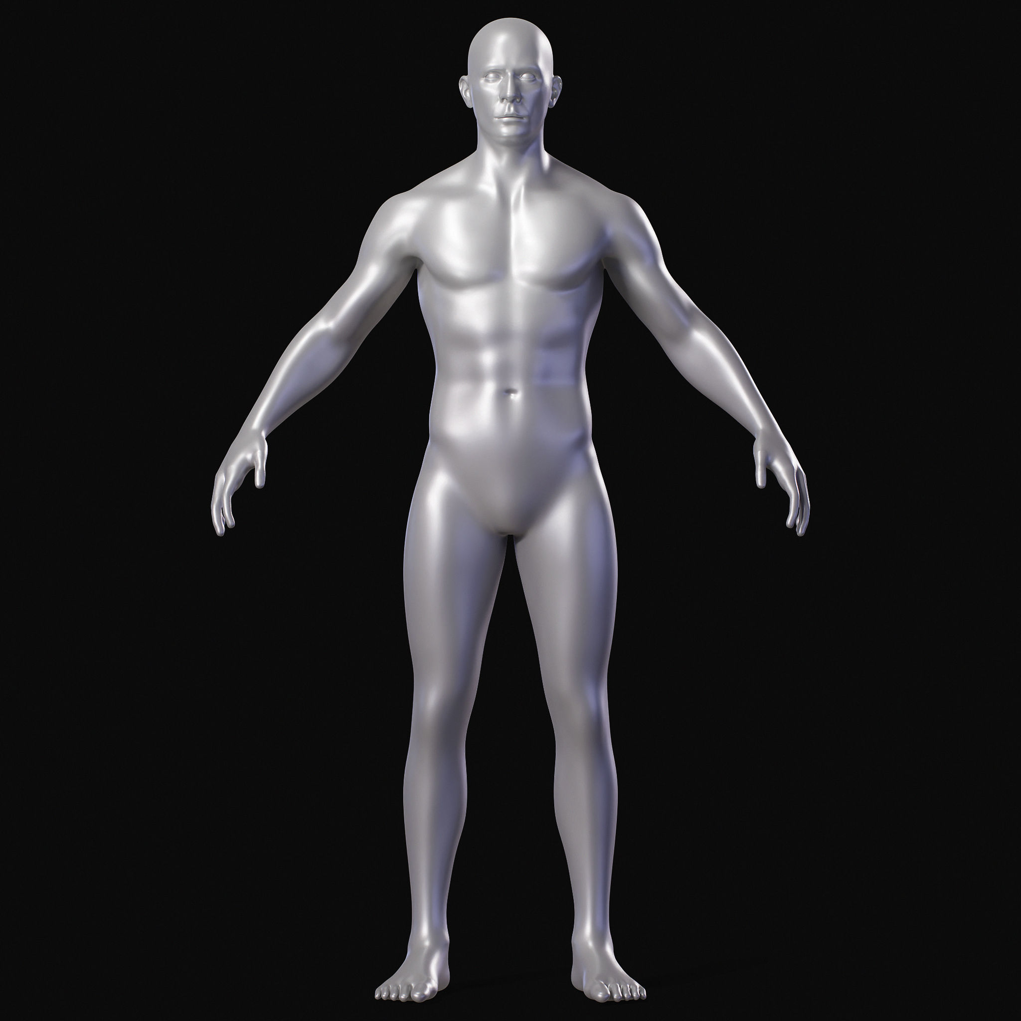 Realistic People Body Base Mesh Set 3D Model Collection_6
