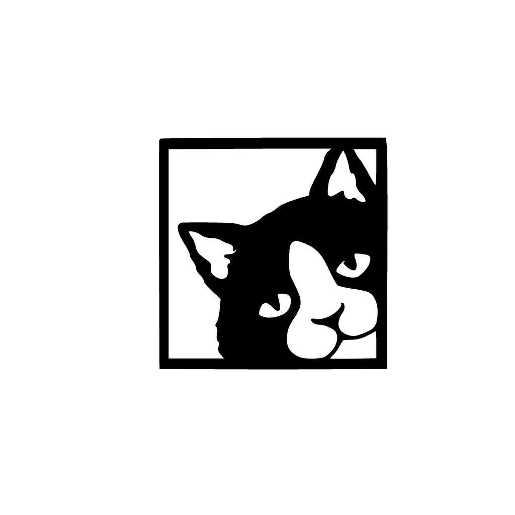 Triple Cat Wall Art  3D print model_5