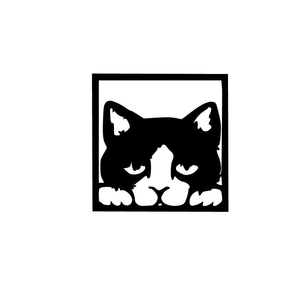 Triple Cat Wall Art  3D print model_3