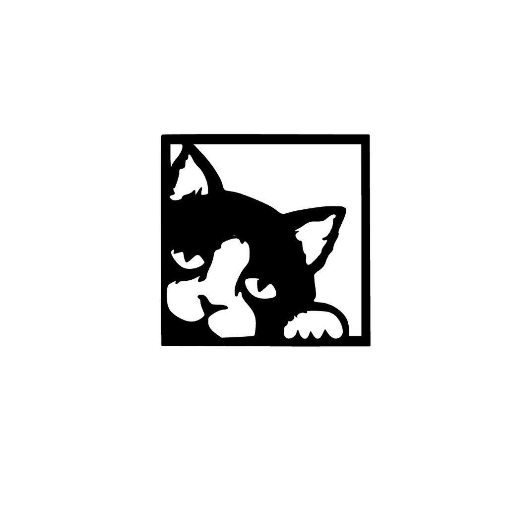 Triple Cat Wall Art  3D print model_4