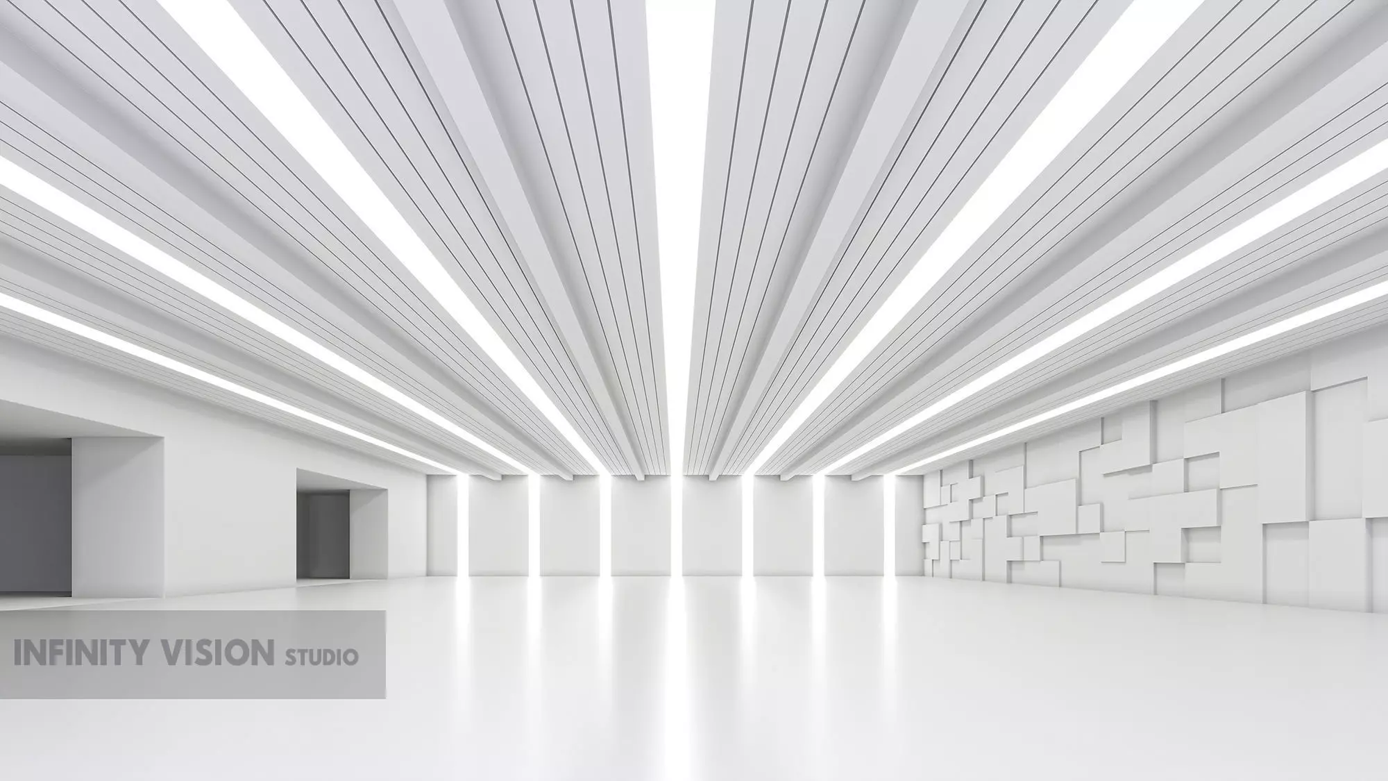 Basemesh interior space 03 Low-poly 3D model