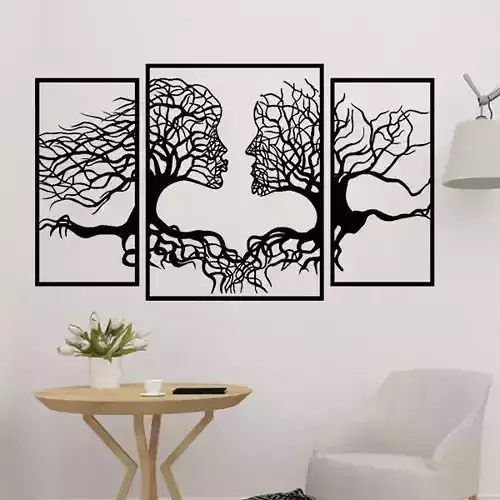 Wall Art Tree Couple Face Shape