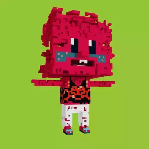 Redrobot pixelated monster 3D model