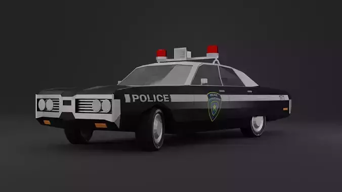 Police Car 1971 NY Low-Poly 3D Model 3D model