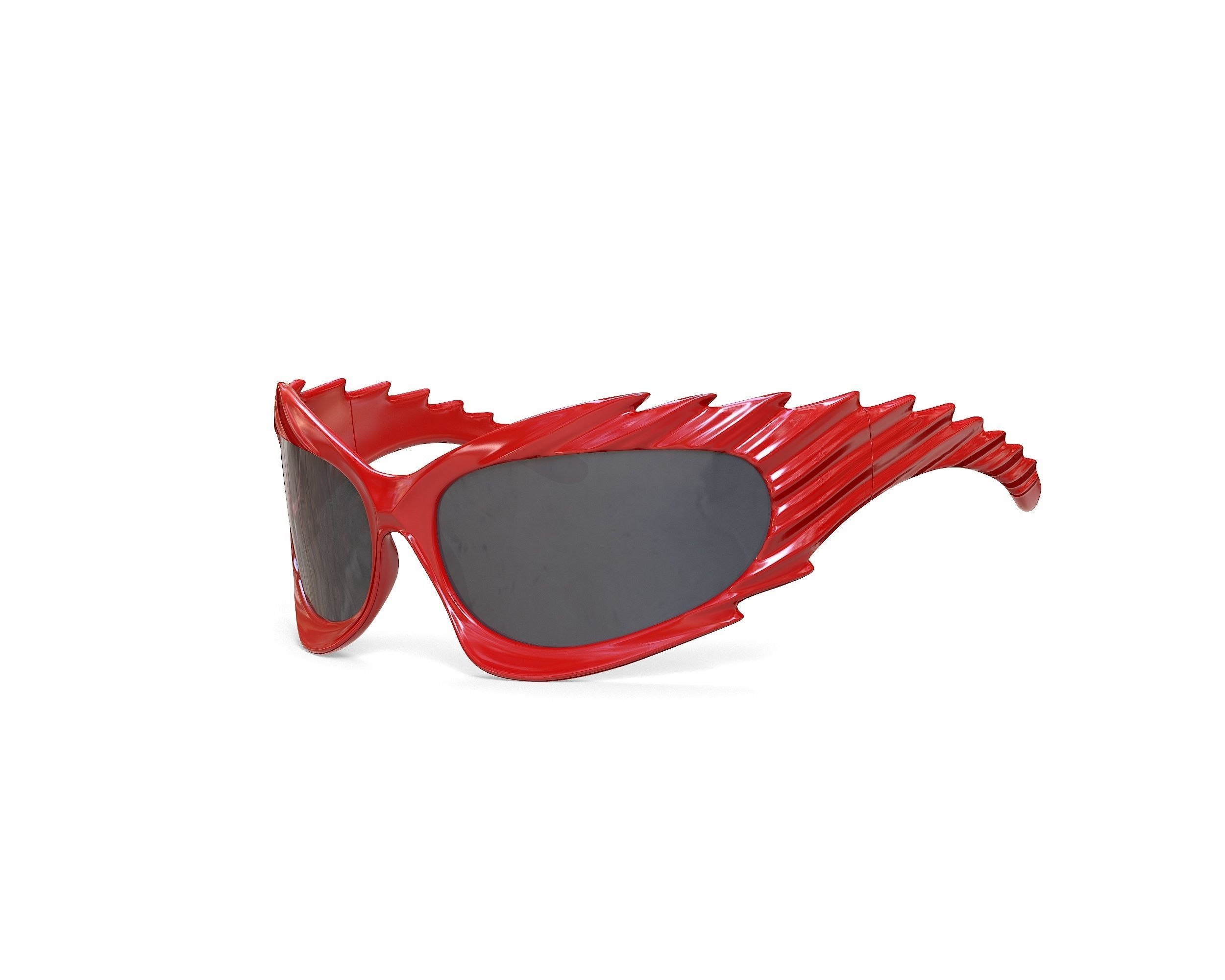Balenciaga Spike Rectangle Sunglasses Low-poly 3D model_11