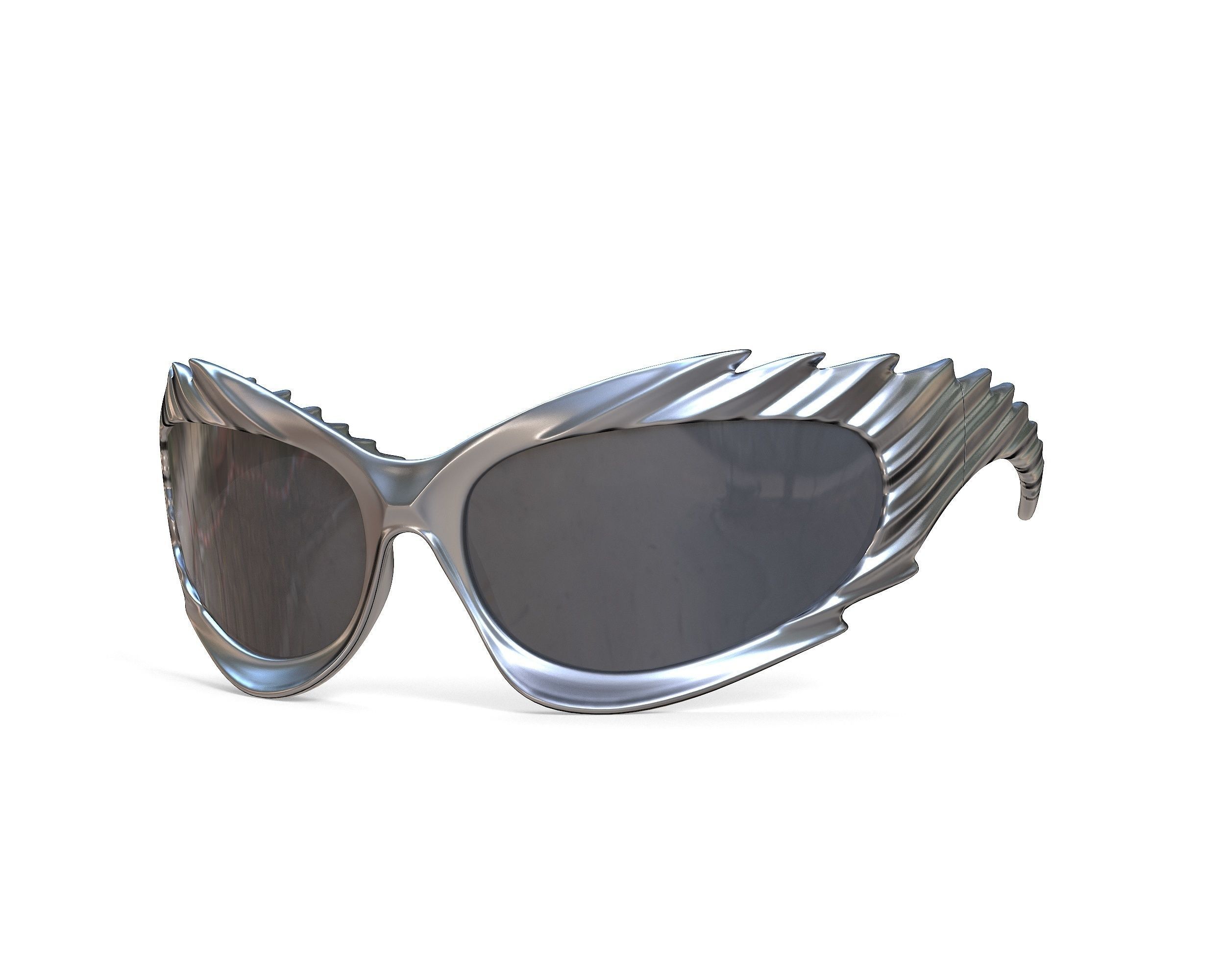 Balenciaga Spike Rectangle Sunglasses Low-poly 3D model_12