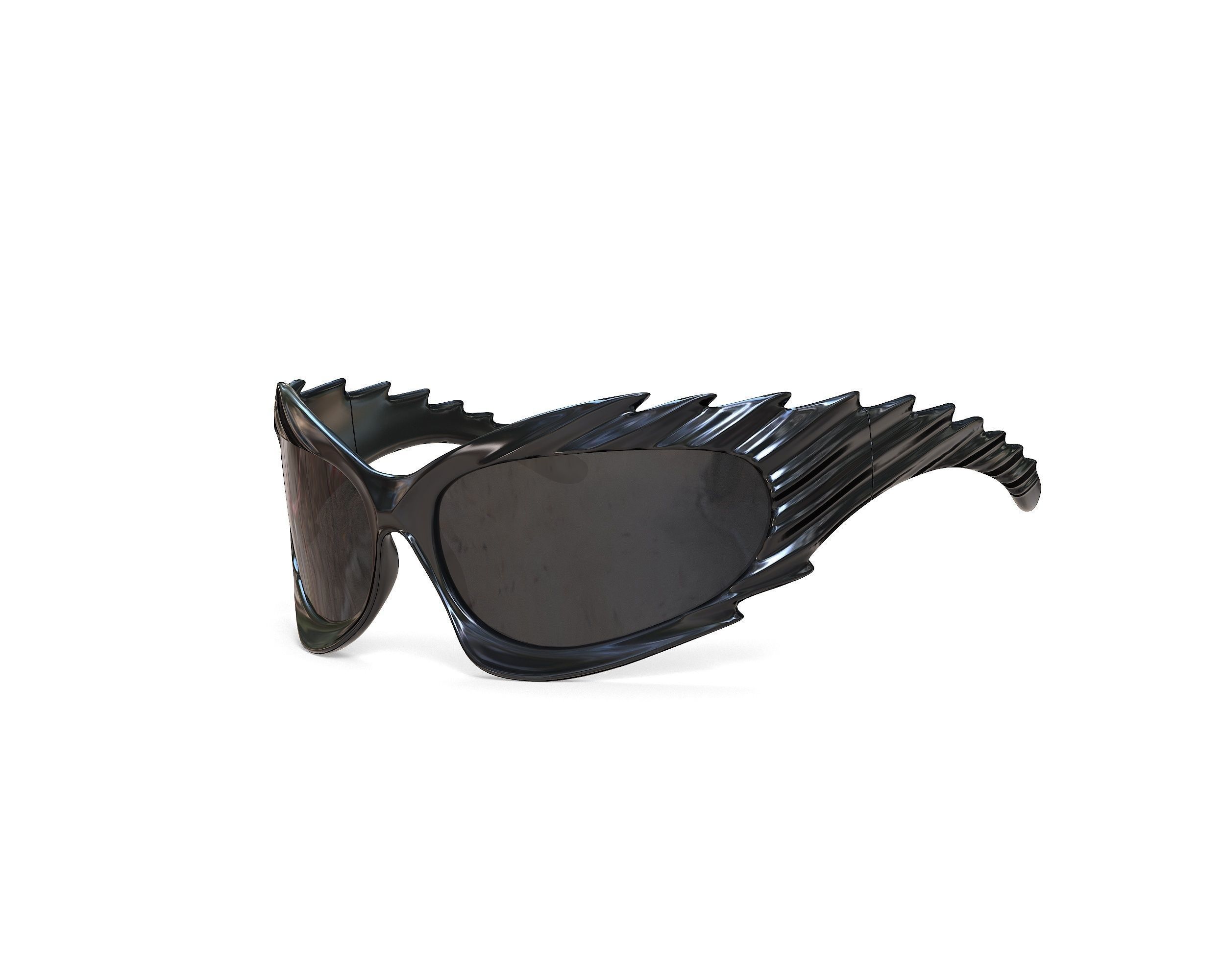 Balenciaga Spike Rectangle Sunglasses Low-poly 3D model_2