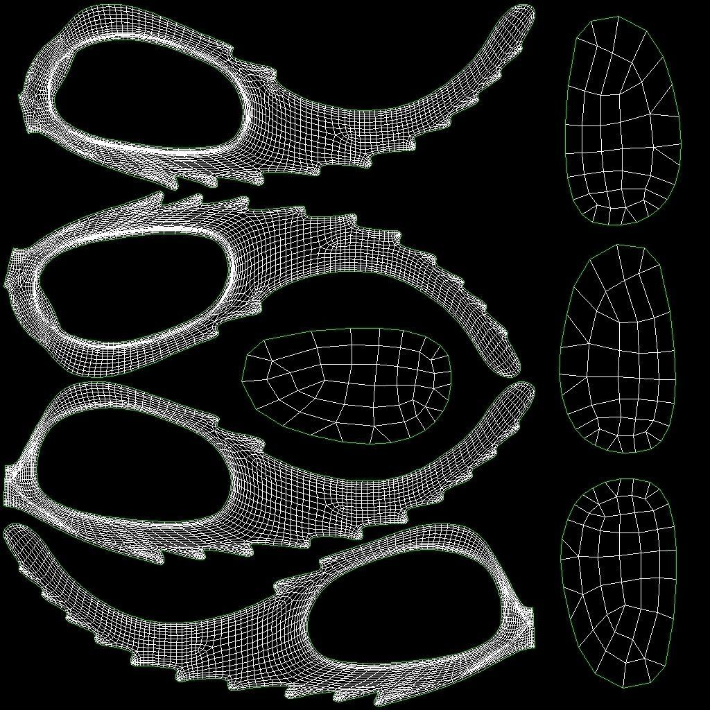 Balenciaga Spike Rectangle Sunglasses Low-poly 3D model_16