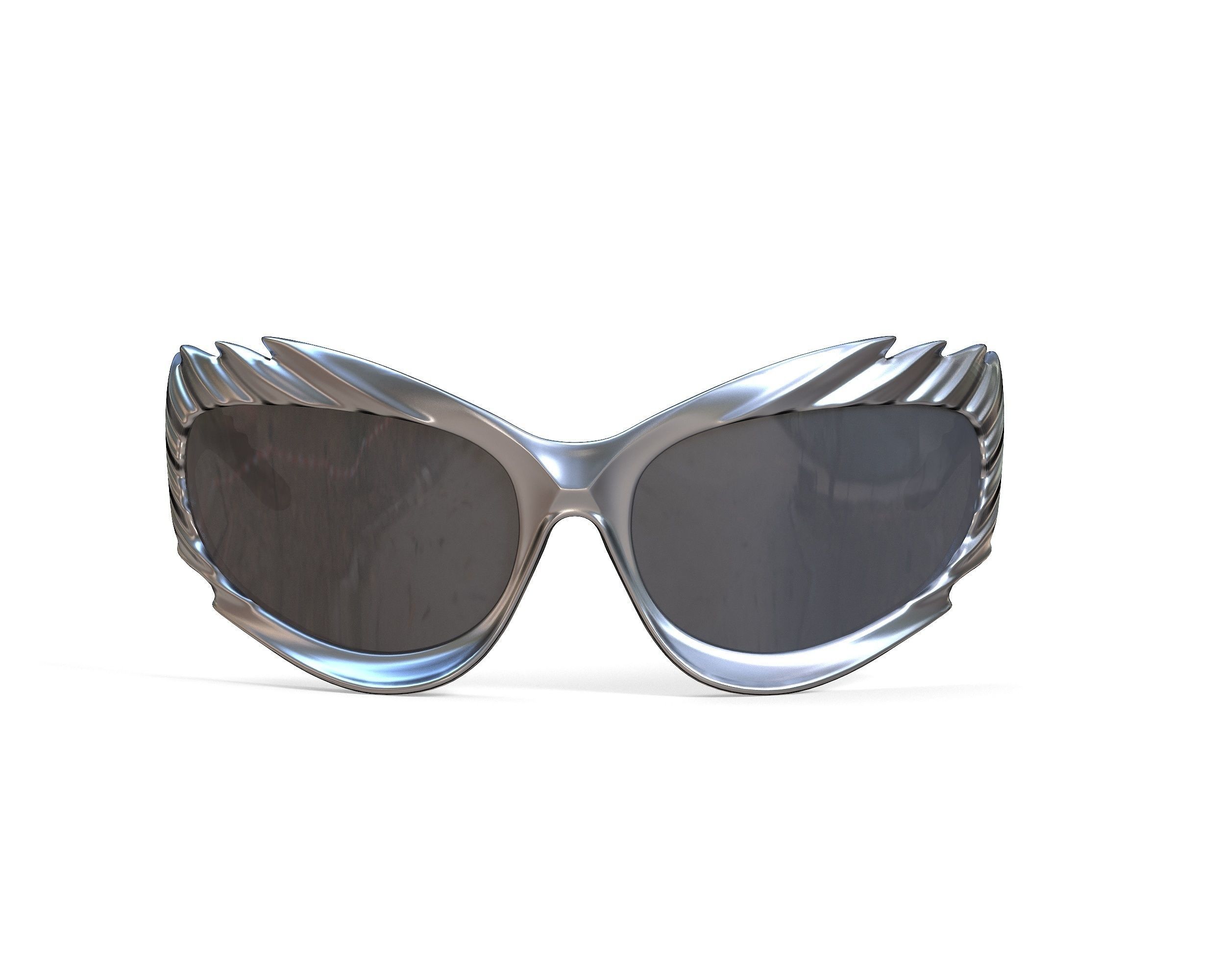 Balenciaga Spike Rectangle Sunglasses Low-poly 3D model_3