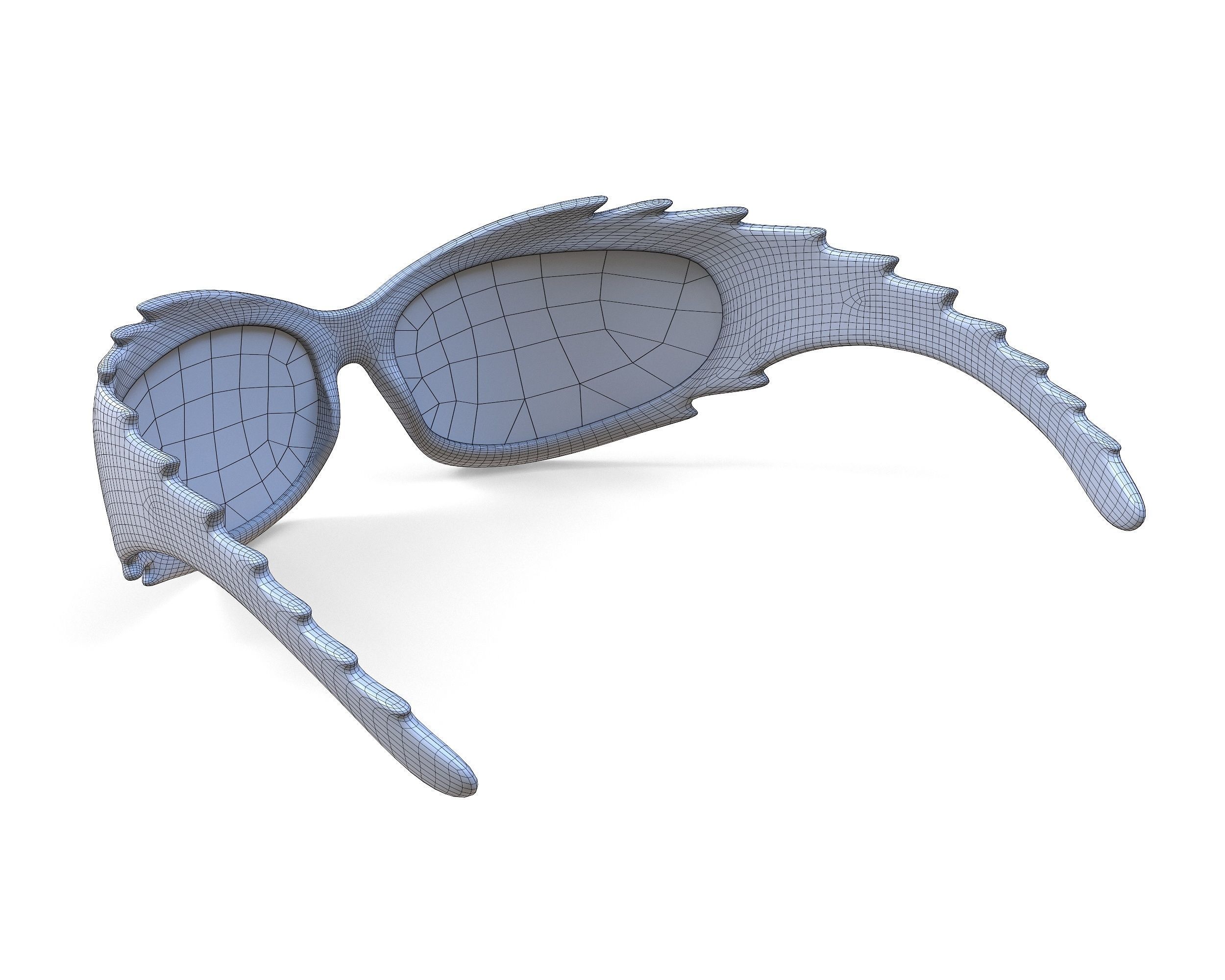 Balenciaga Spike Rectangle Sunglasses Low-poly 3D model_14