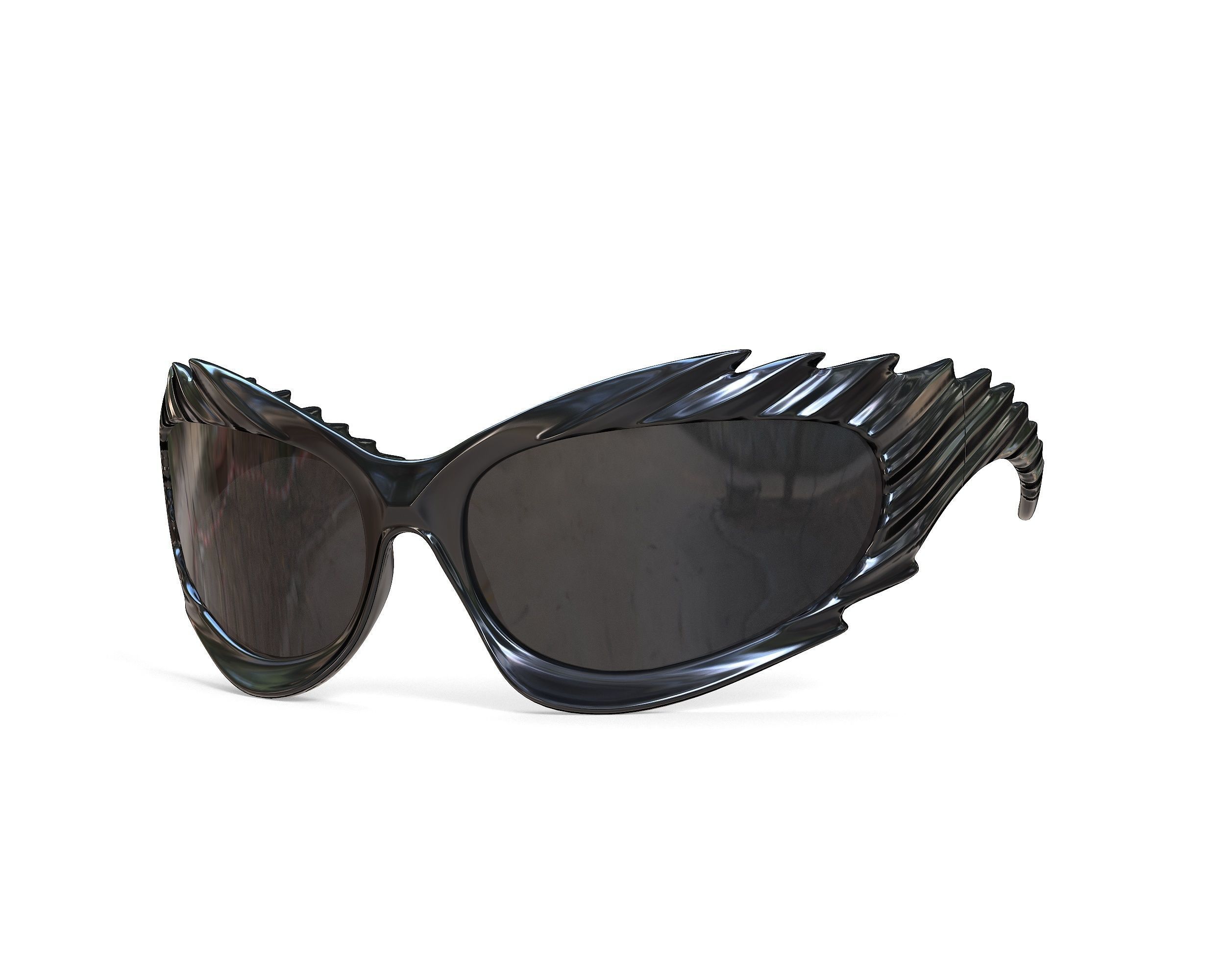 Balenciaga Spike Rectangle Sunglasses Low-poly 3D model_8