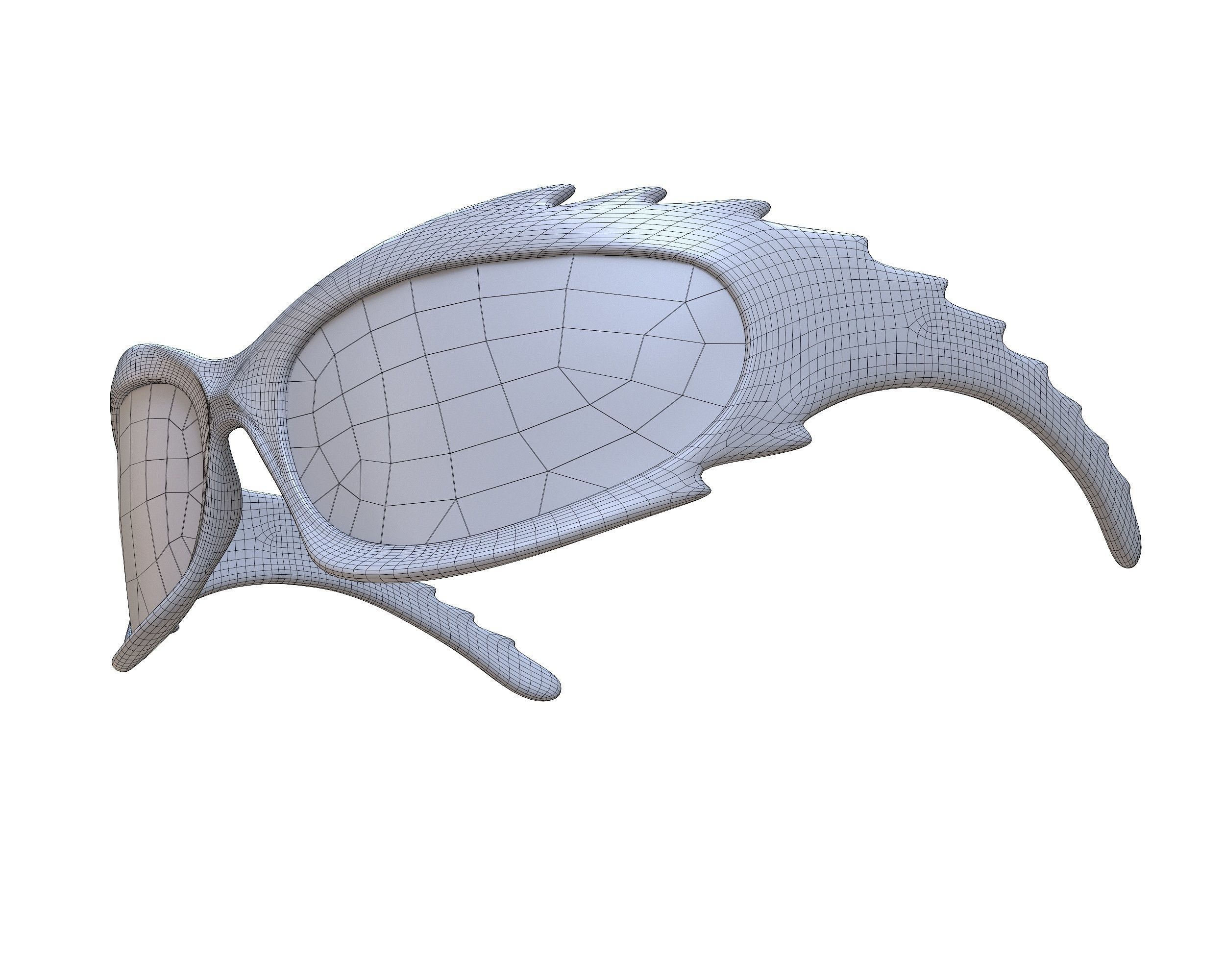 Balenciaga Spike Rectangle Sunglasses Low-poly 3D model_13