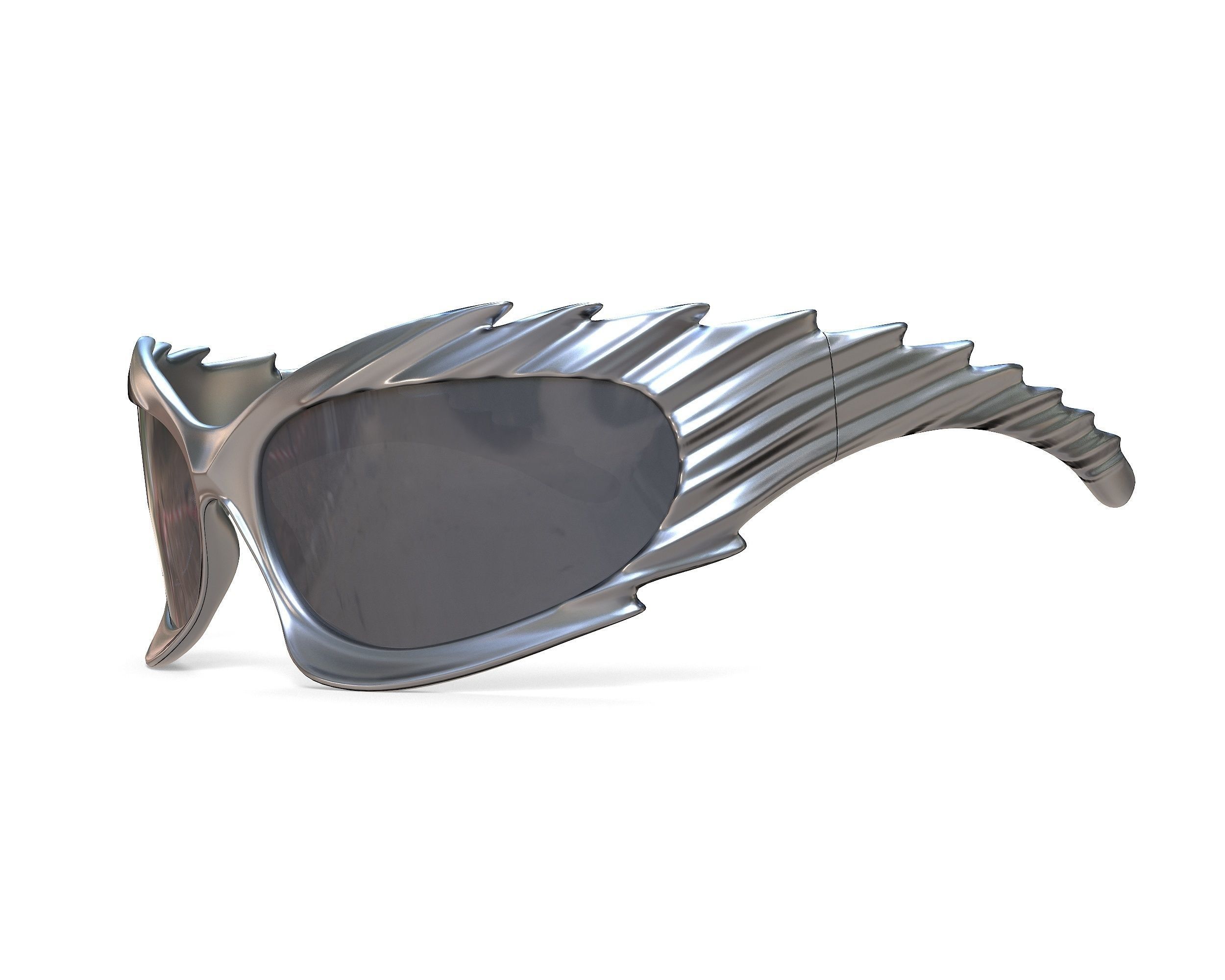 Balenciaga Spike Rectangle Sunglasses Low-poly 3D model_10