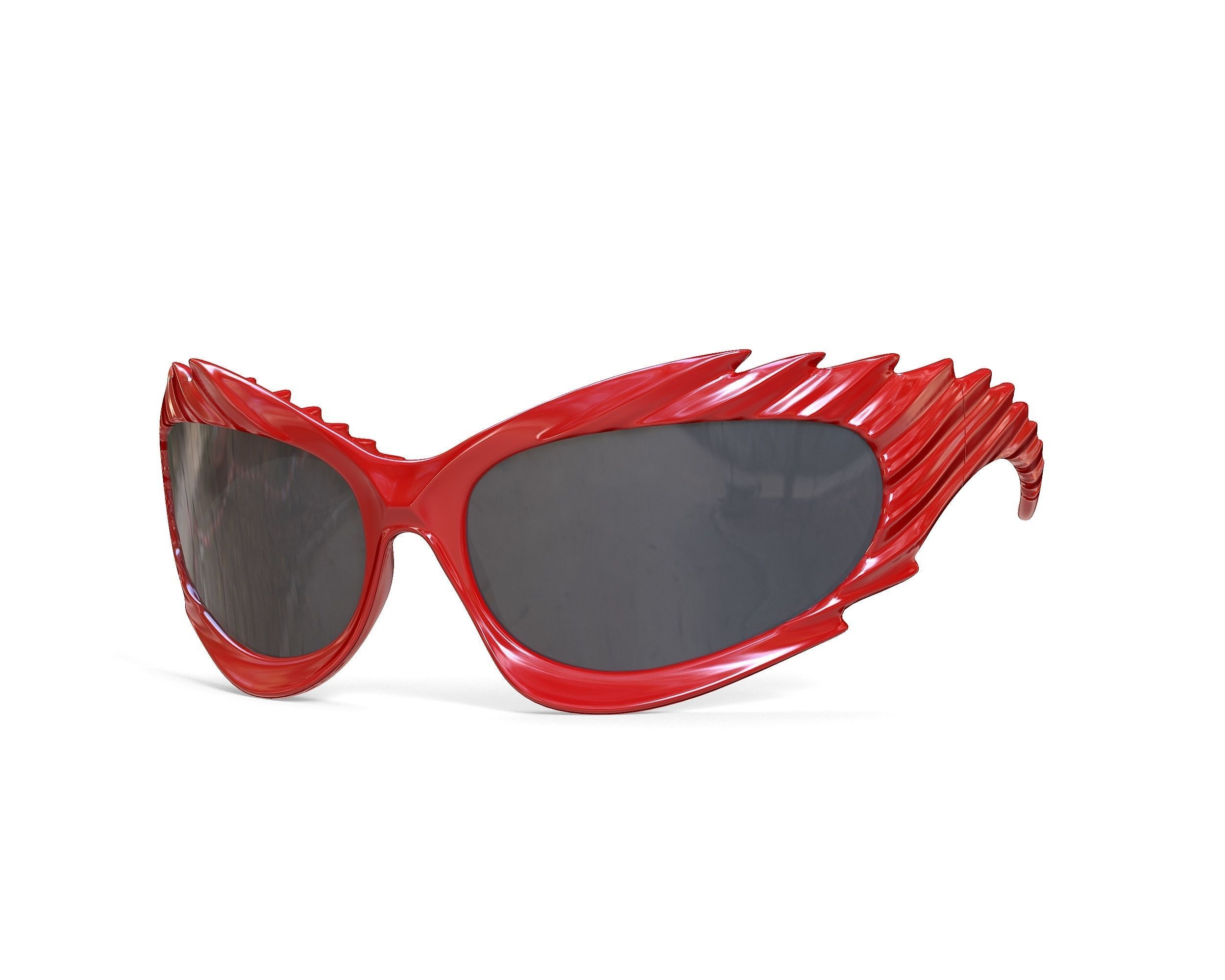 Balenciaga Spike Rectangle Sunglasses Low-poly 3D model_5