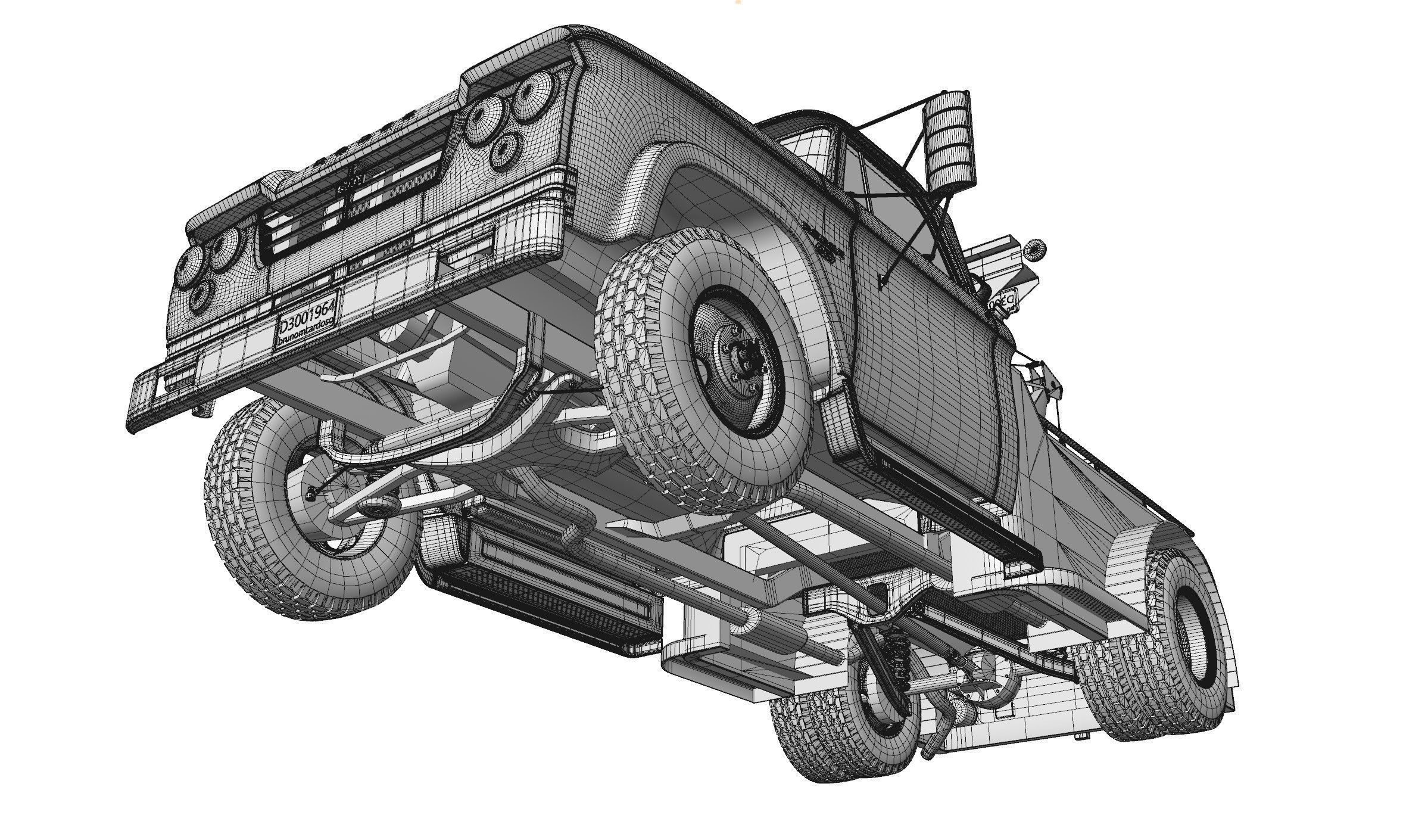 Dodge D300 Tow Truck 1964 3D model_20