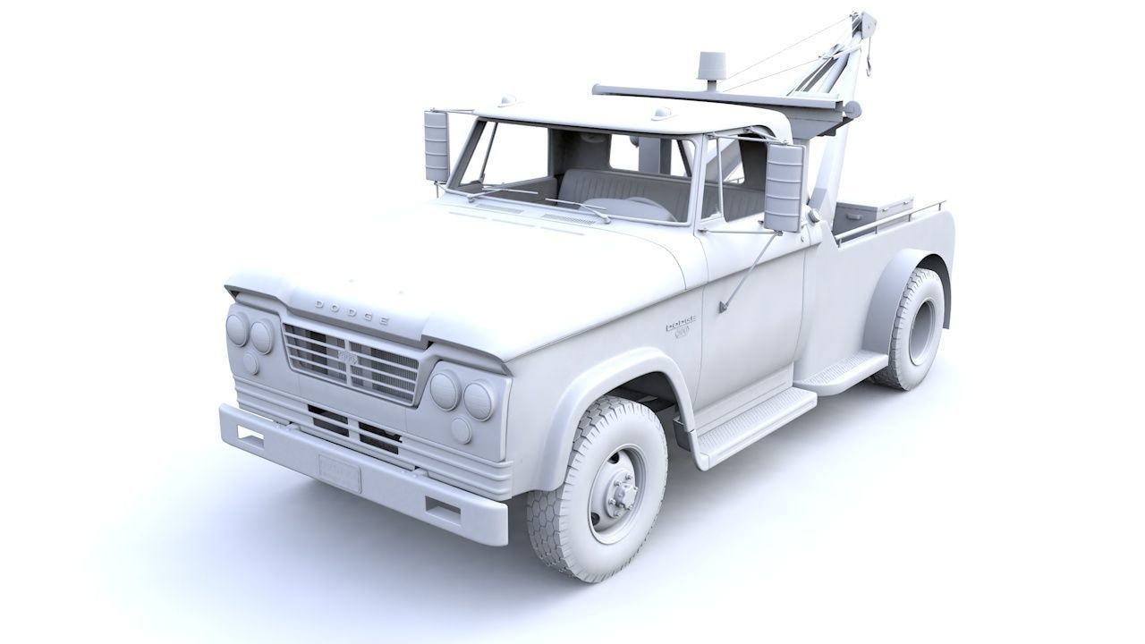 Dodge D300 Tow Truck 1964 3D model_14