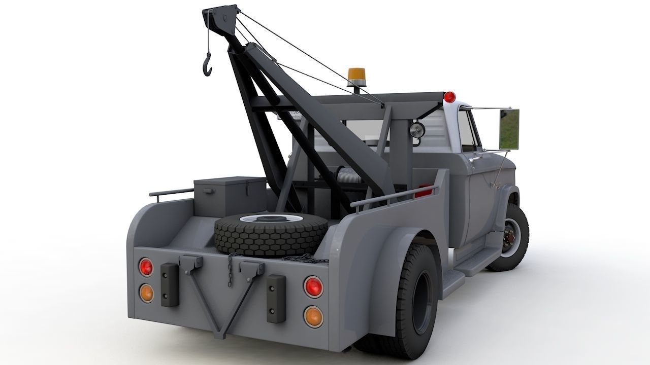 Dodge D300 Tow Truck 1964 3D model_3
