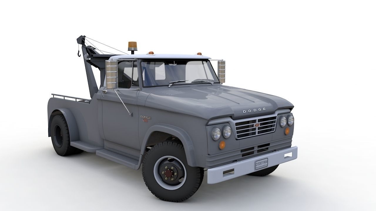 Dodge D300 Tow Truck 1964 3D model_9