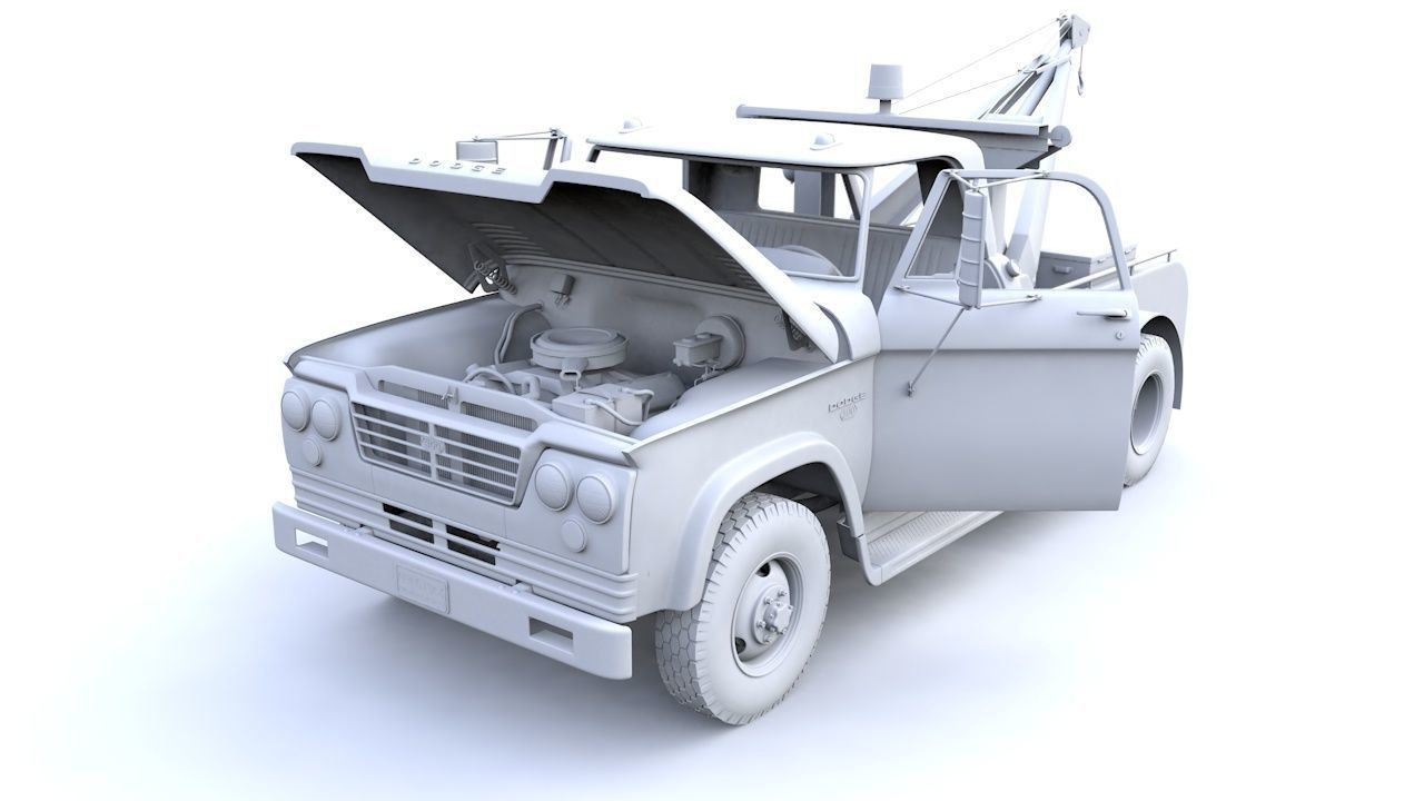 Dodge D300 Tow Truck 1964 3D model_15