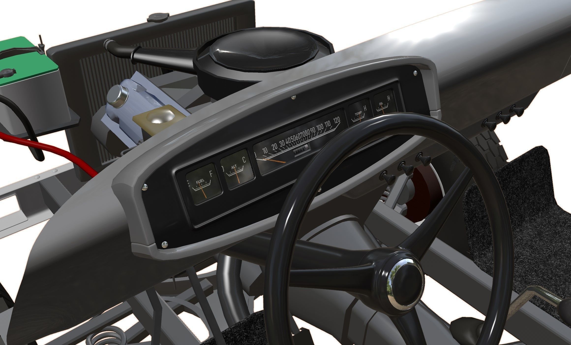 Dodge D300 Tow Truck 1964 3D model_18