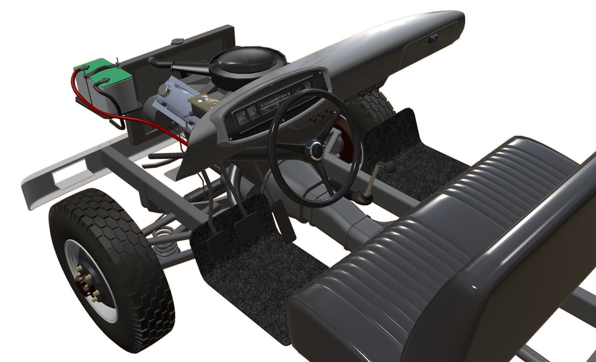 Dodge D300 Tow Truck 1964 3D model_17