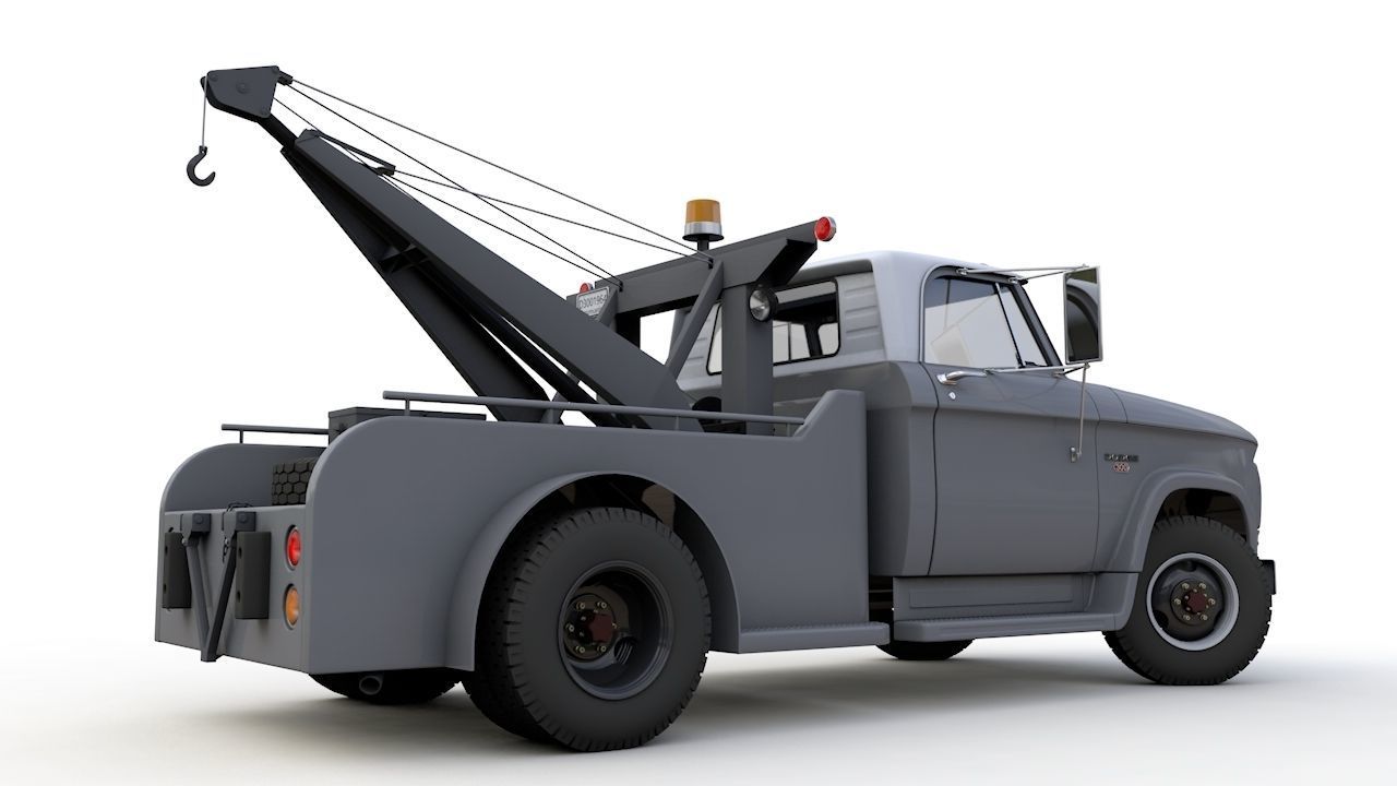Dodge D300 Tow Truck 1964 3D model_10