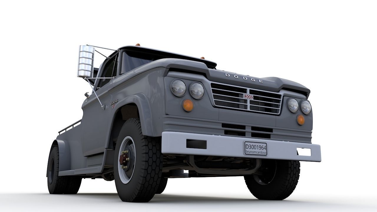 Dodge D300 Tow Truck 1964 3D model_7
