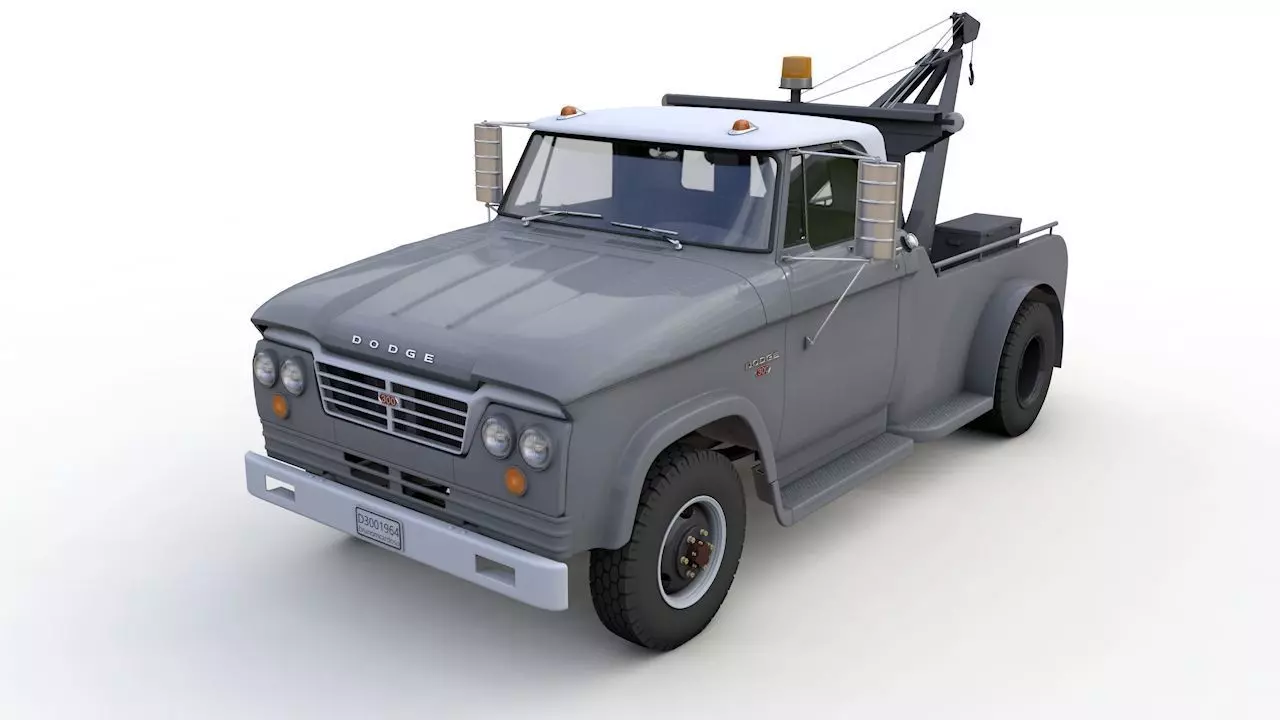 Dodge D300 Tow Truck 1964 3D model_0