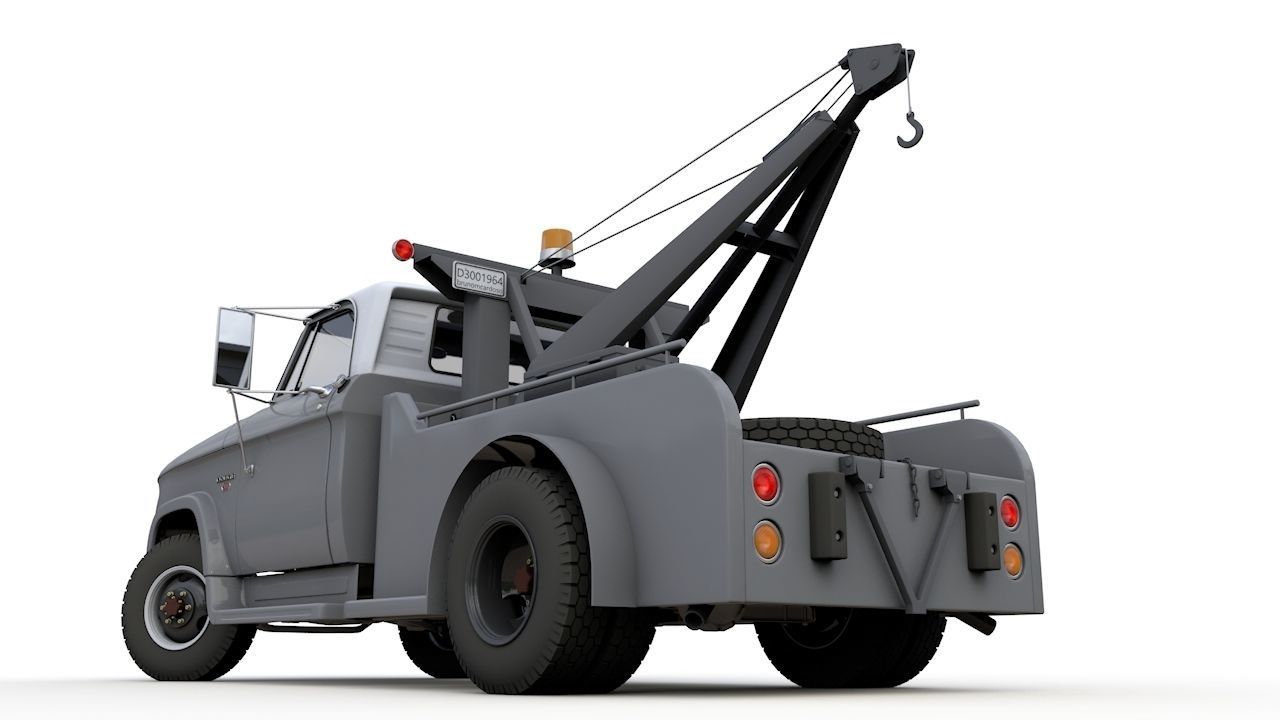 Dodge D300 Tow Truck 1964 3D model_8
