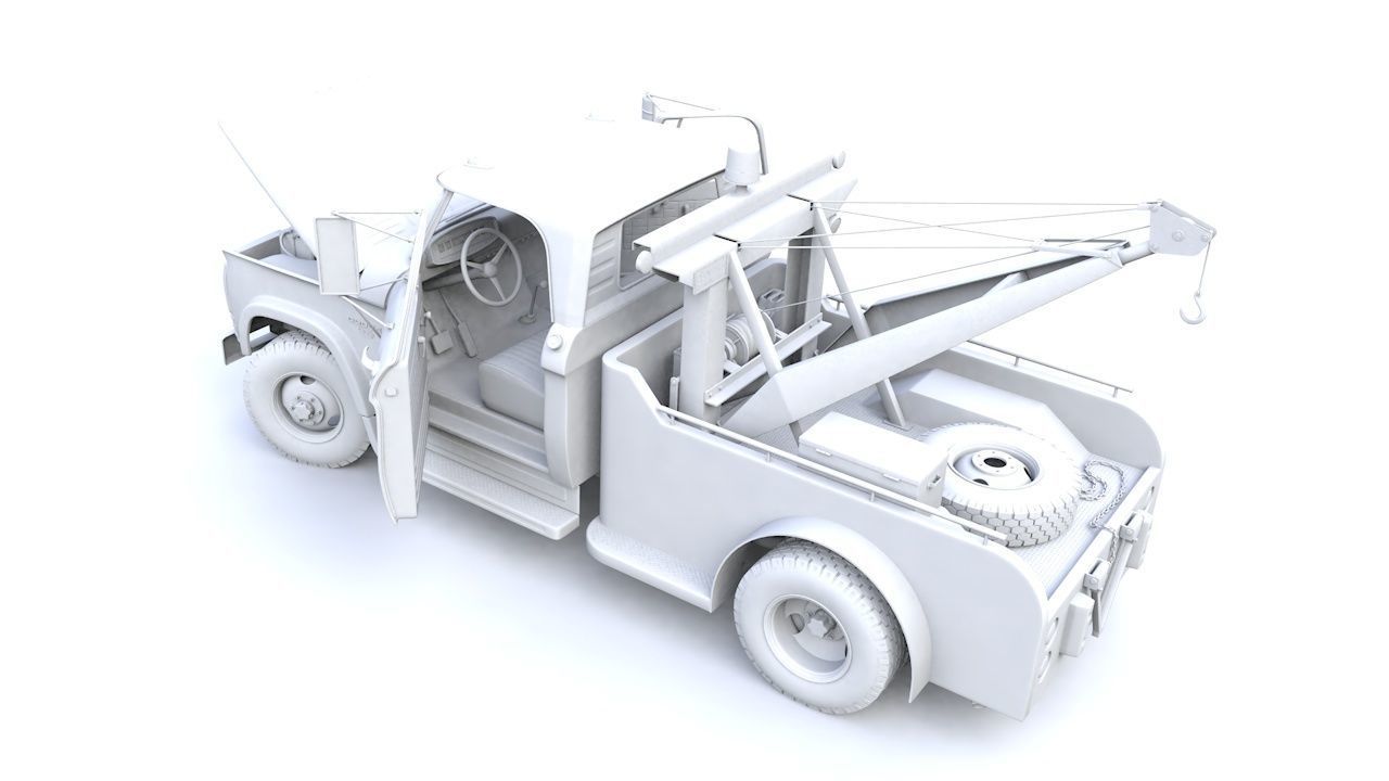 Dodge D300 Tow Truck 1964 3D model_16